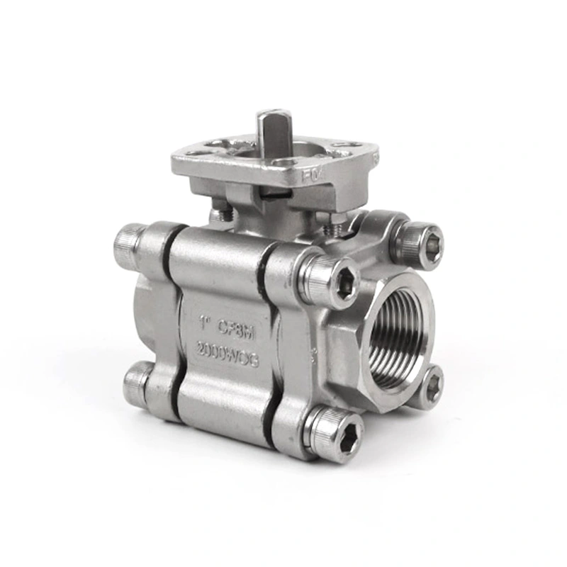 3PC Ball Valve 2000WOG ja ISO 5211 -jalusta toimilaitteelle